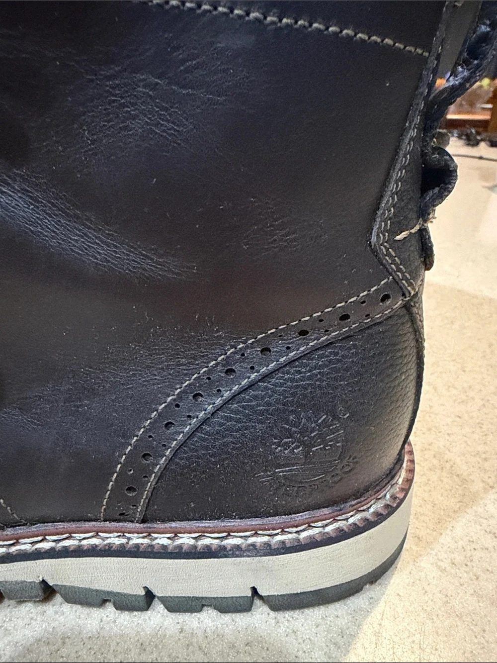 Timberland Men's Black Leather Lace-Up Work Boots